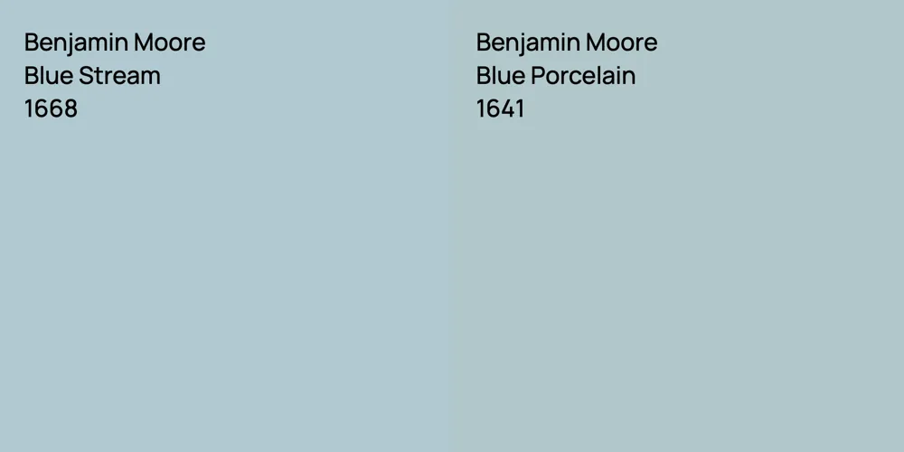 Benjamin Moore Blue Stream vs. Benjamin Moore Blue Porcelain