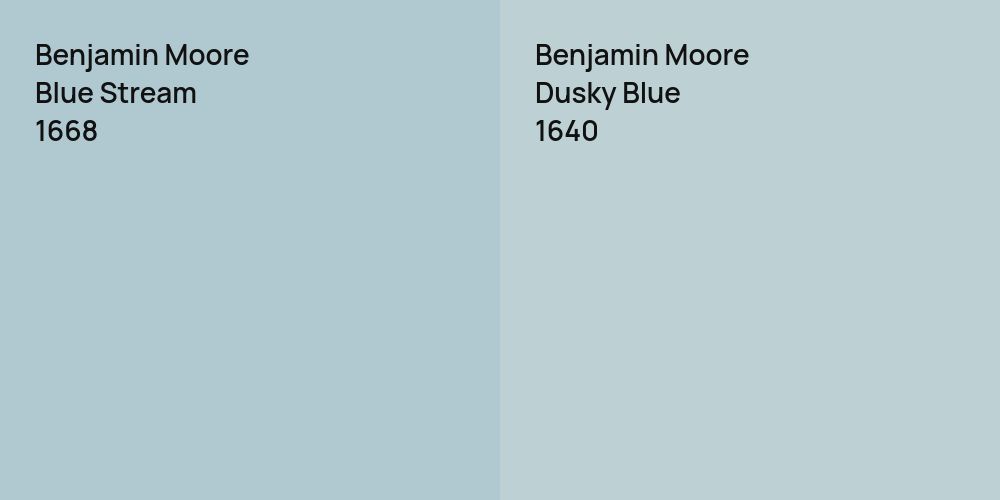 Benjamin Moore Blue Stream vs. Benjamin Moore Dusky Blue