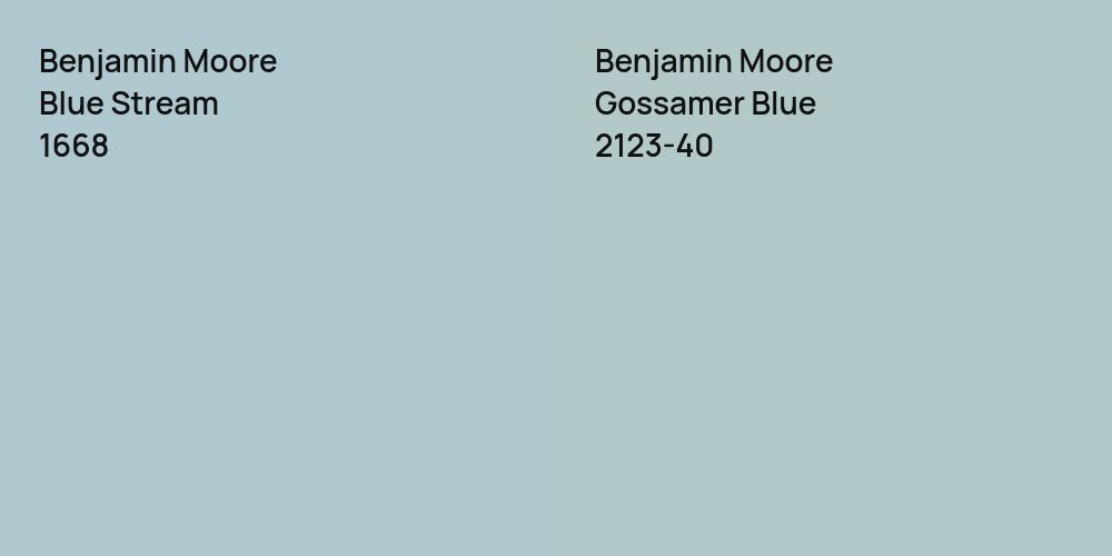 Benjamin Moore Blue Stream vs. Benjamin Moore Gossamer Blue