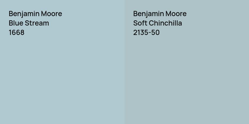 Benjamin Moore Blue Stream vs. Benjamin Moore Soft Chinchilla