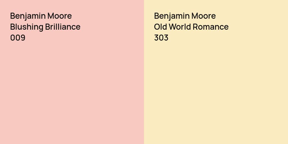 Benjamin Moore Blushing Brilliance vs. Benjamin Moore Old World Romance