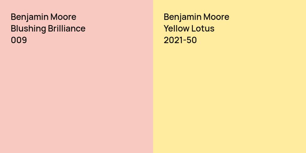 Benjamin Moore Blushing Brilliance vs. Benjamin Moore Yellow Lotus