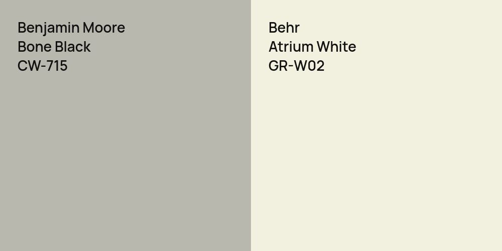 Benjamin Moore Bone Black vs. Behr Atrium White