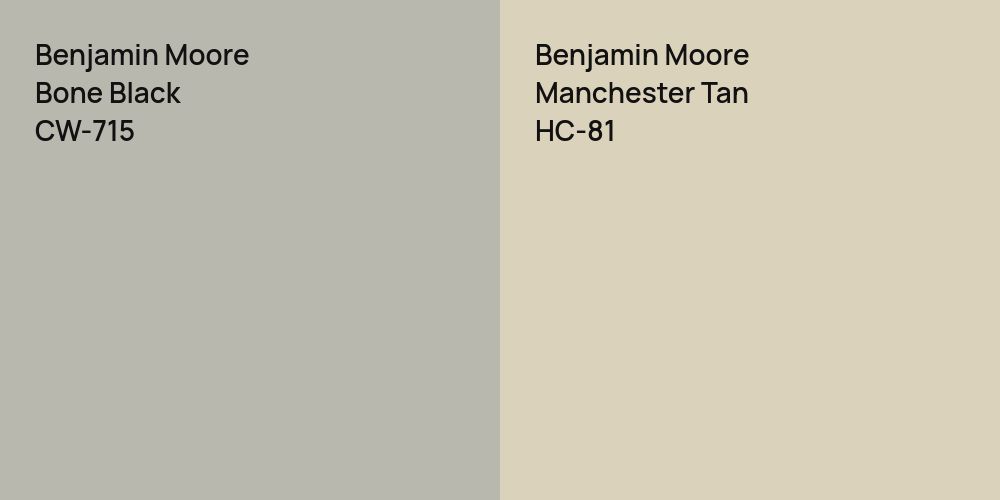 Benjamin Moore Bone Black vs. Benjamin Moore Manchester Tan