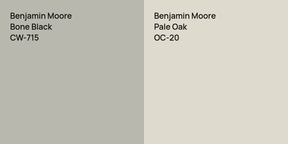 Benjamin Moore Bone Black vs. Benjamin Moore Pale Oak