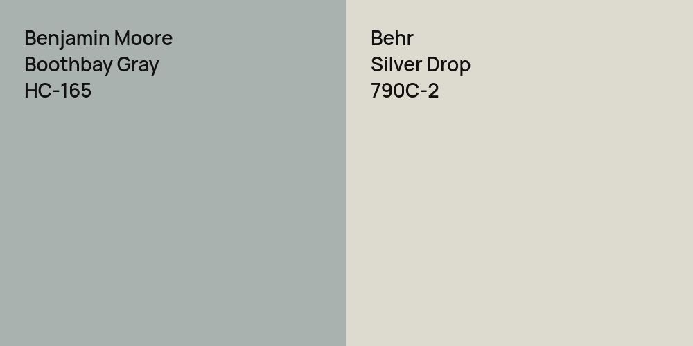 Benjamin Moore Boothbay Gray vs. Behr Silver Drop