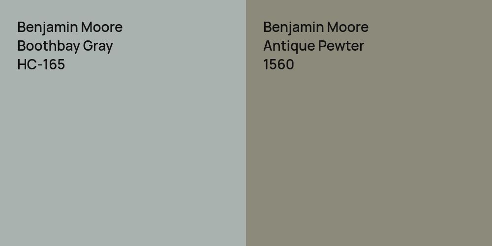 Benjamin Moore Boothbay Gray vs. Benjamin Moore Antique Pewter