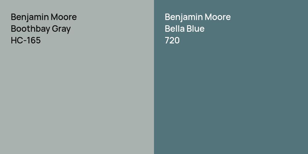 Benjamin Moore Boothbay Gray vs. Benjamin Moore Bella Blue