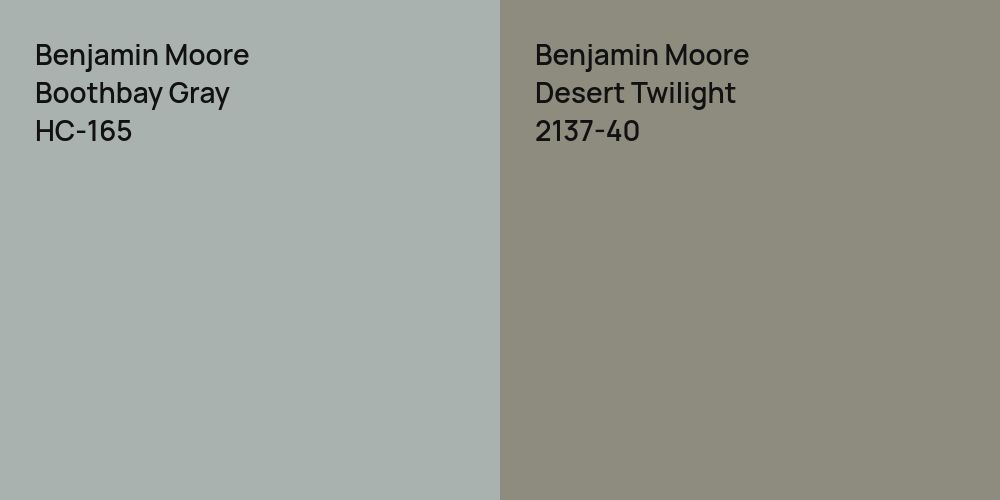 Benjamin Moore Boothbay Gray vs. Benjamin Moore Desert Twilight