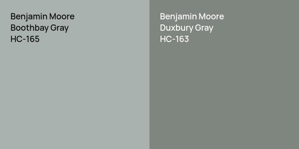 Benjamin Moore Boothbay Gray vs. Benjamin Moore Duxbury Gray