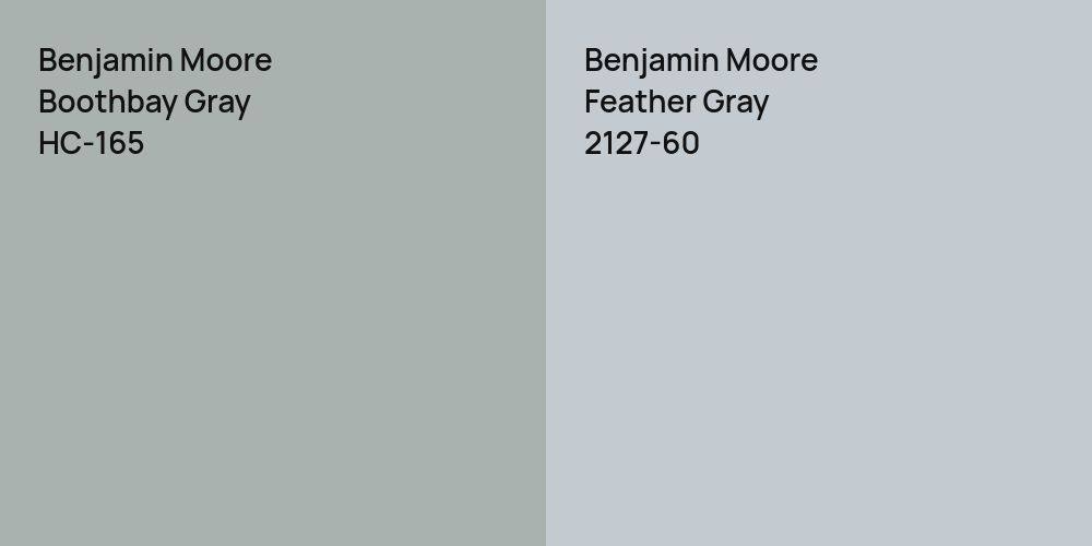 Benjamin Moore Boothbay Gray vs. Benjamin Moore Feather Gray