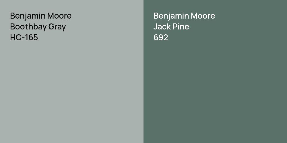 Benjamin Moore Boothbay Gray vs. Benjamin Moore Jack Pine