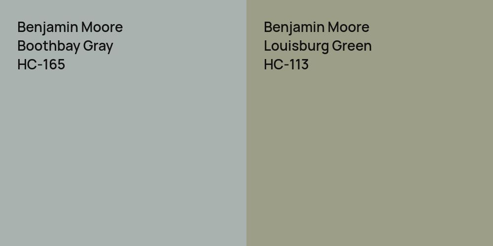 Benjamin Moore Boothbay Gray vs. Benjamin Moore Louisburg Green