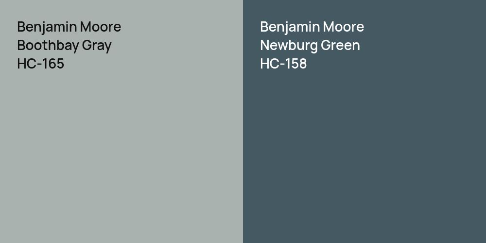 Benjamin Moore Boothbay Gray vs. Benjamin Moore Newburg Green