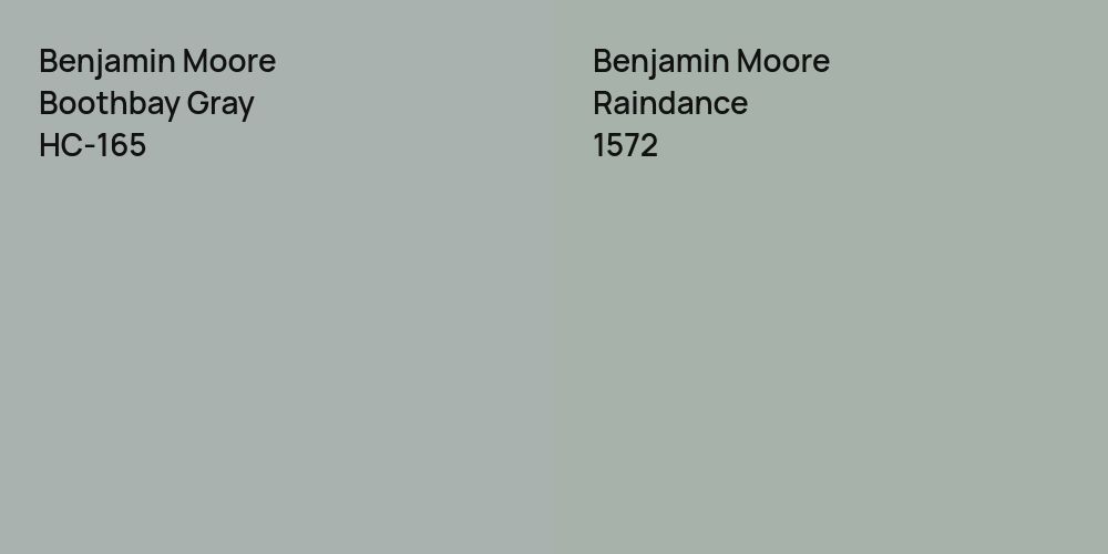 Benjamin Moore Boothbay Gray vs. Benjamin Moore Raindance