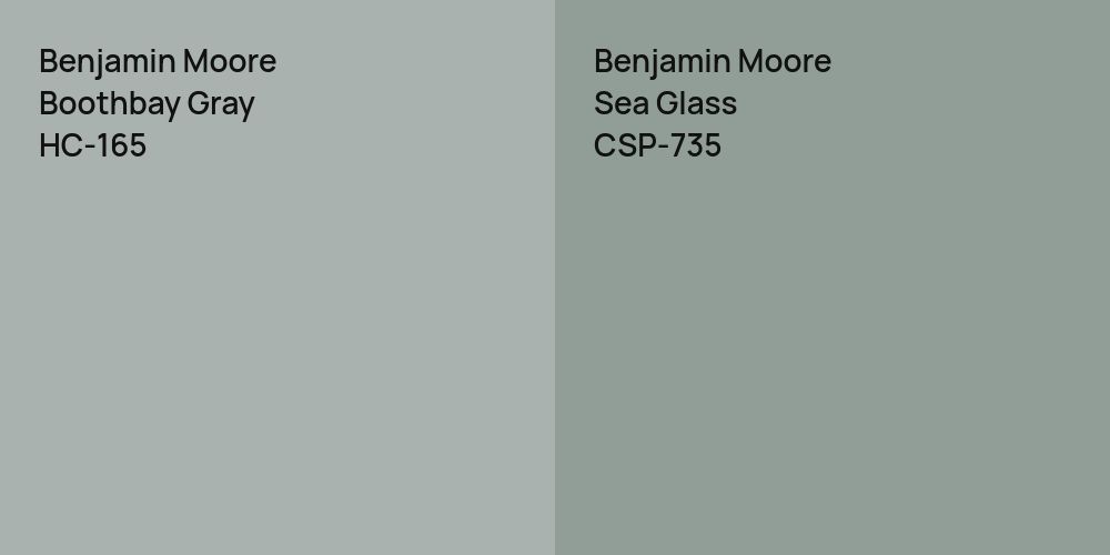 Benjamin Moore Boothbay Gray vs. Benjamin Moore Sea Glass