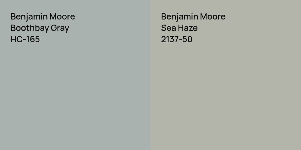 Benjamin Moore Boothbay Gray vs. Benjamin Moore Sea Haze