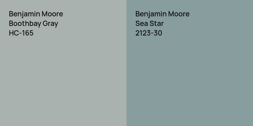 Benjamin Moore Boothbay Gray vs. Benjamin Moore Sea Star