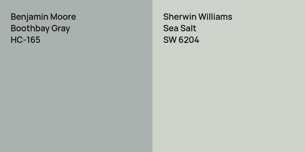 Benjamin Moore Boothbay Gray vs. Sherwin Williams Sea Salt