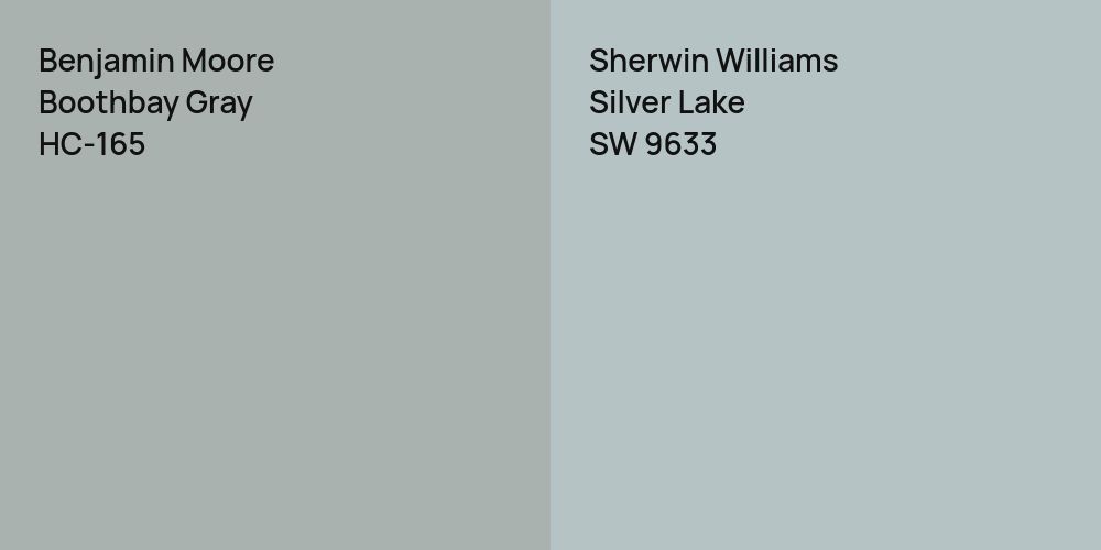 Benjamin Moore Boothbay Gray vs. Sherwin Williams Silver Lake