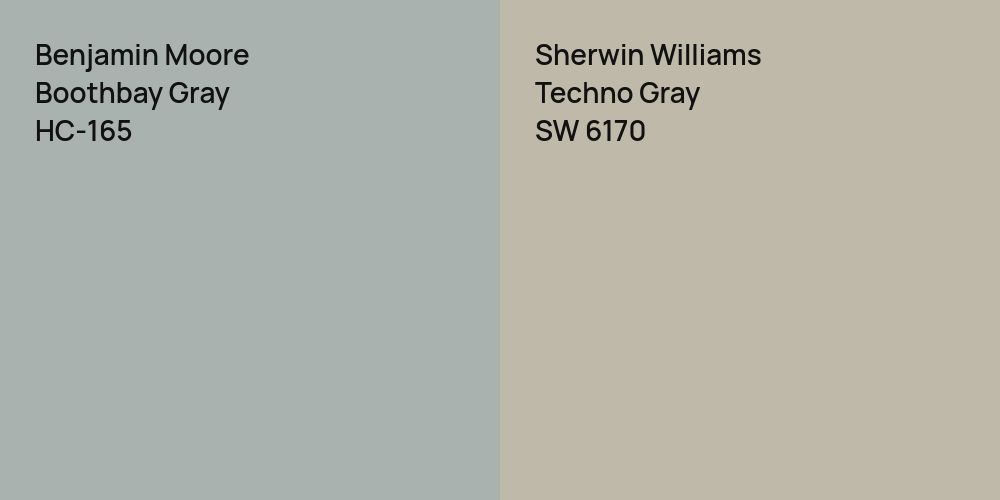 Benjamin Moore Boothbay Gray vs. Sherwin Williams Techno Gray