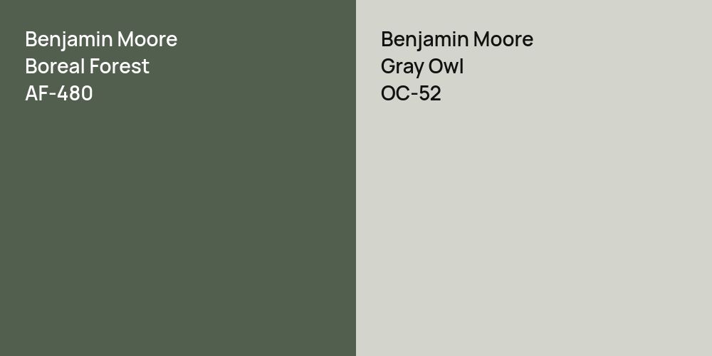 Benjamin Moore Boreal Forest vs. Benjamin Moore Gray Owl