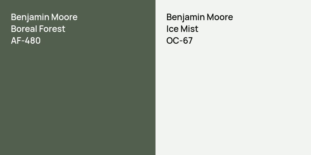 Benjamin Moore Boreal Forest vs. Benjamin Moore Ice Mist