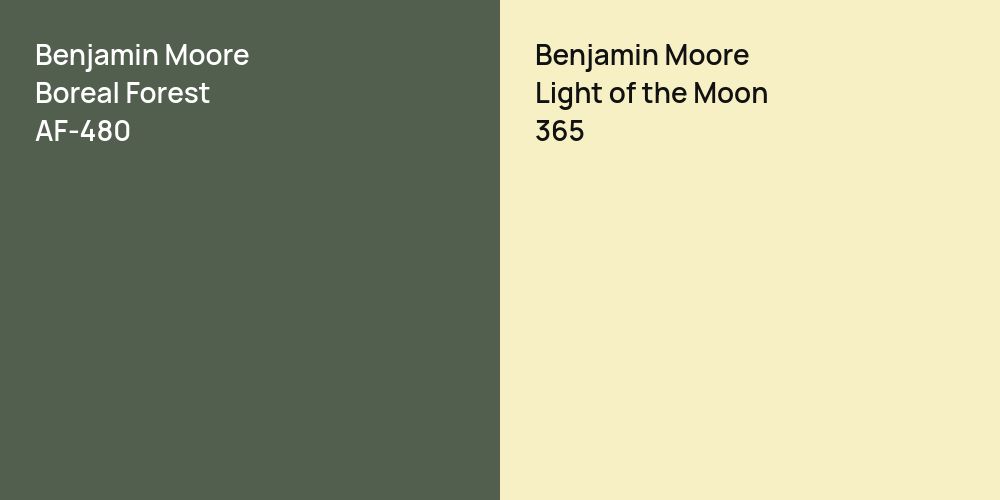 Benjamin Moore Boreal Forest vs. Benjamin Moore Light of the Moon