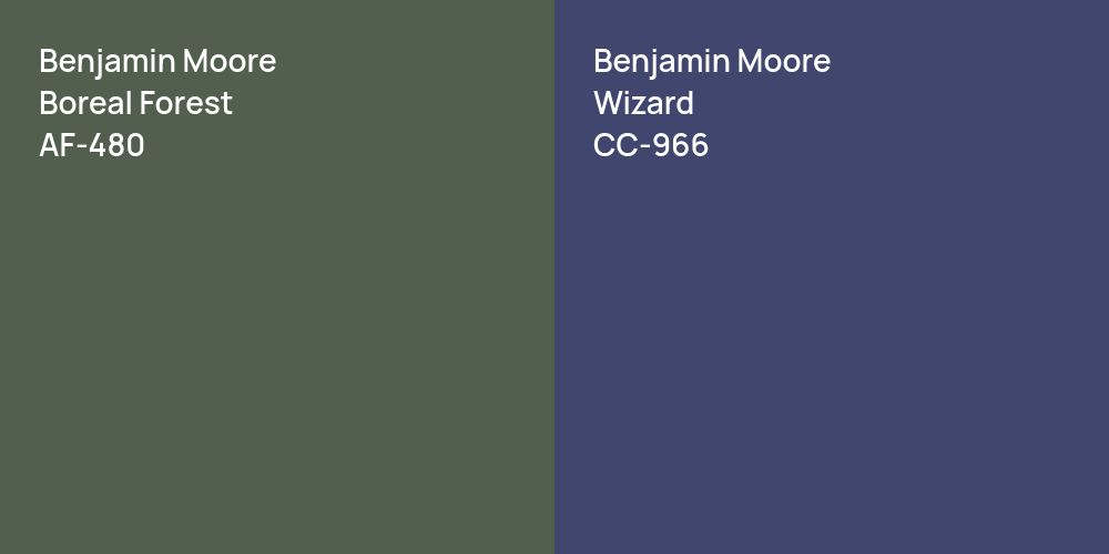 Benjamin Moore Boreal Forest vs. Benjamin Moore Wizard