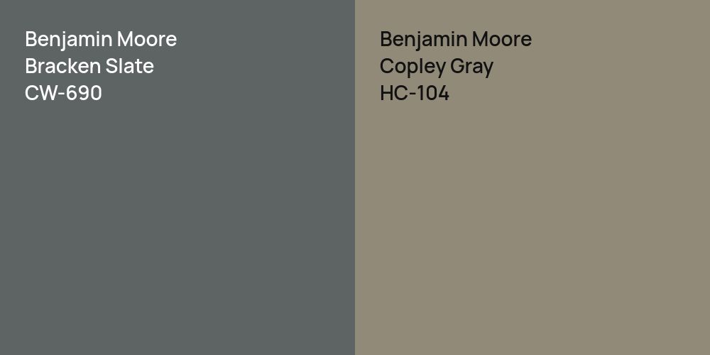 Benjamin Moore Bracken Slate vs. Benjamin Moore Copley Gray