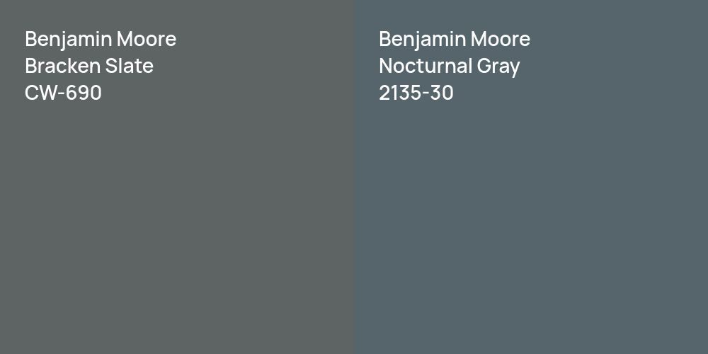 Benjamin Moore Bracken Slate vs. Benjamin Moore Nocturnal Gray