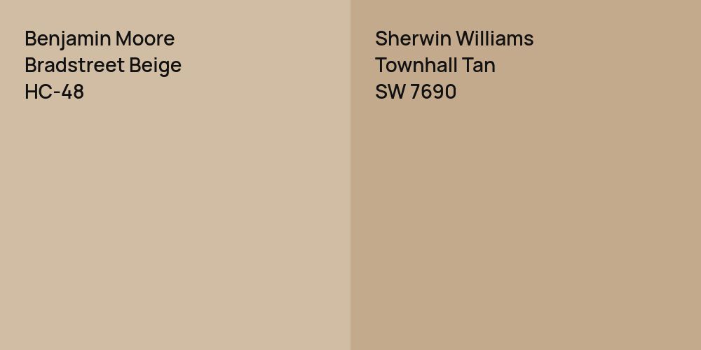 Benjamin Moore Bradstreet Beige vs. Sherwin Williams Townhall Tan