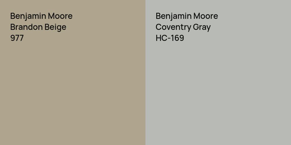 Benjamin Moore Brandon Beige vs. Benjamin Moore Coventry Gray