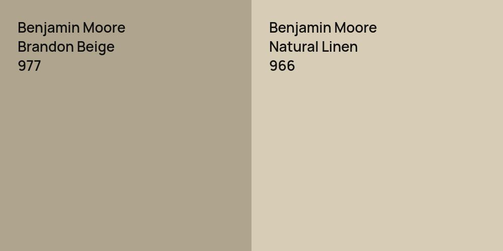 Benjamin Moore Brandon Beige vs. Benjamin Moore Natural Linen