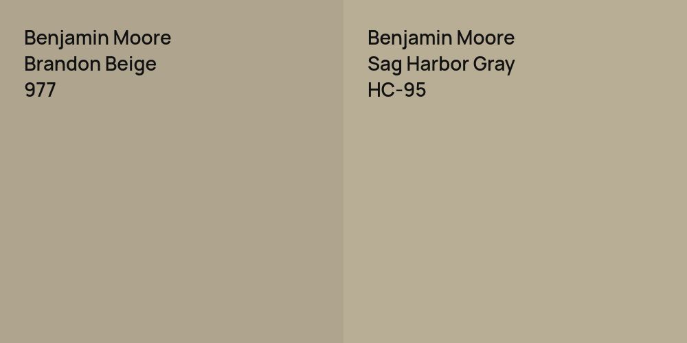 Benjamin Moore Brandon Beige vs. Benjamin Moore Sag Harbor Gray