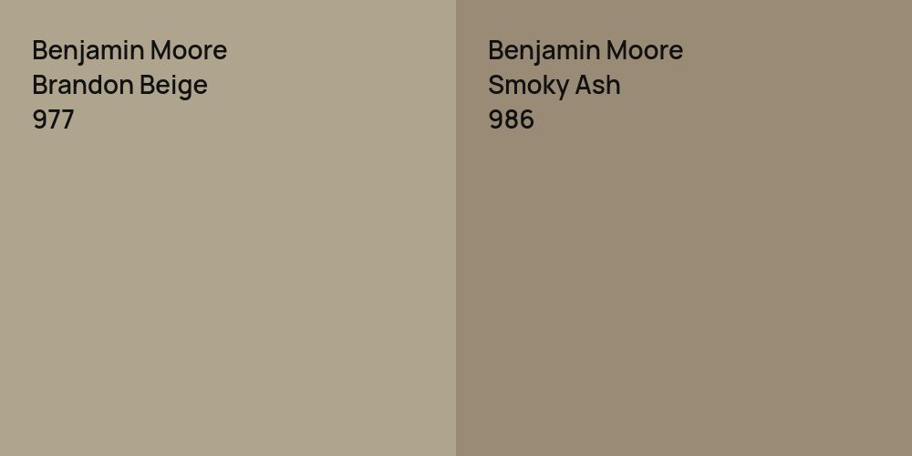 Benjamin Moore Brandon Beige vs. Benjamin Moore Smoky Ash