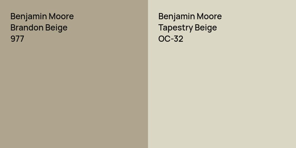 Benjamin Moore Brandon Beige vs. Benjamin Moore Tapestry Beige comparison