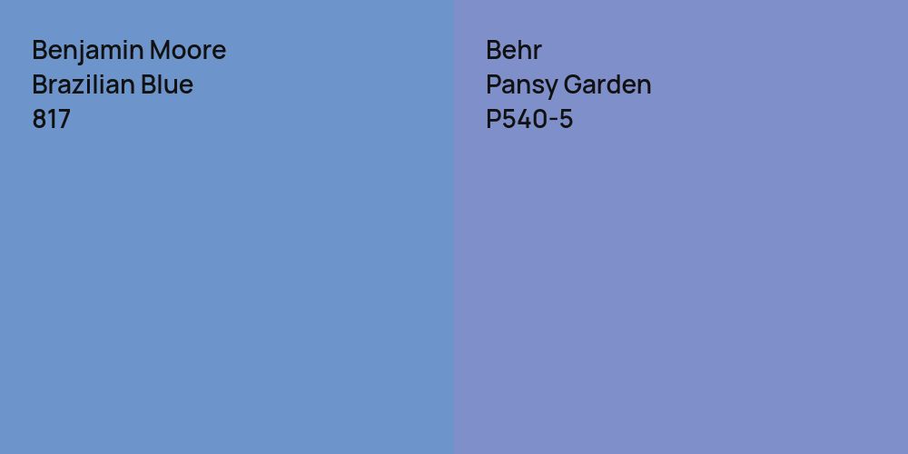 Benjamin Moore Brazilian Blue vs. Behr Pansy Garden