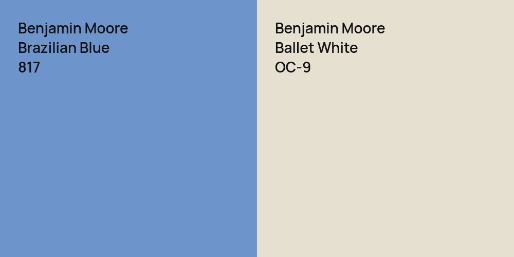 Benjamin Moore Brazilian Blue vs. Benjamin Moore Ballet White