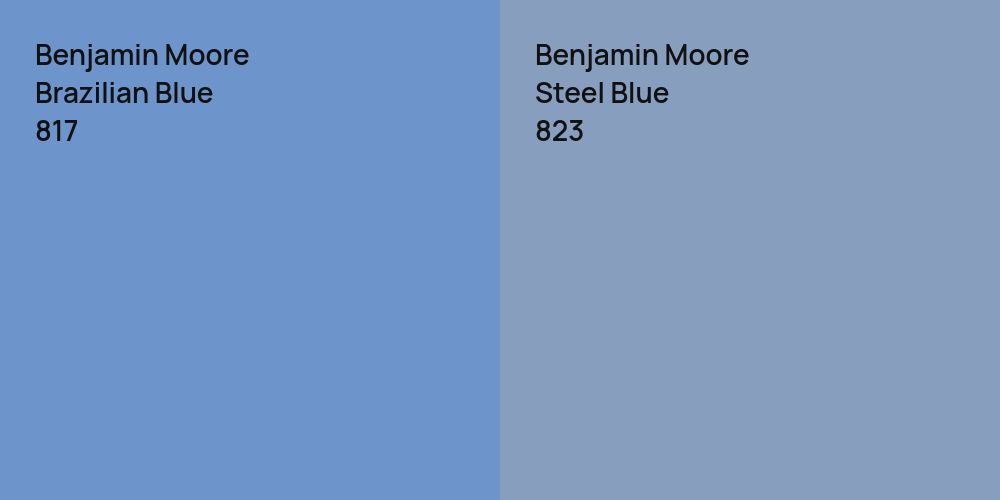 Benjamin Moore Brazilian Blue vs. Benjamin Moore Steel Blue