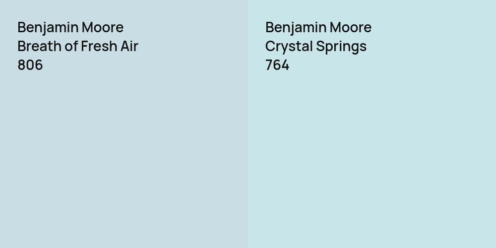 Benjamin Moore Breath of Fresh Air vs. Benjamin Moore Crystal Springs