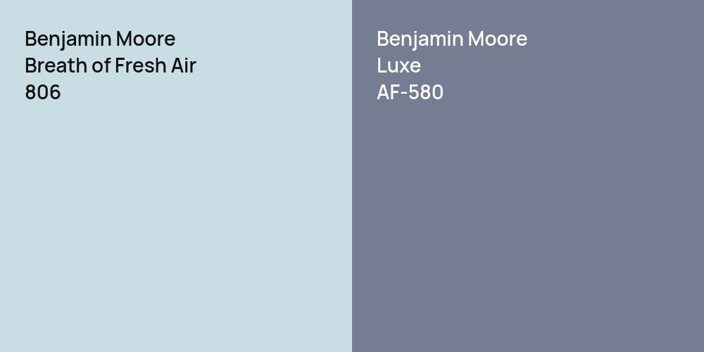 Benjamin Moore Breath of Fresh Air vs. Benjamin Moore Luxe