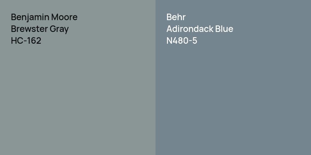 Benjamin Moore Brewster Gray vs. Behr Adirondack Blue