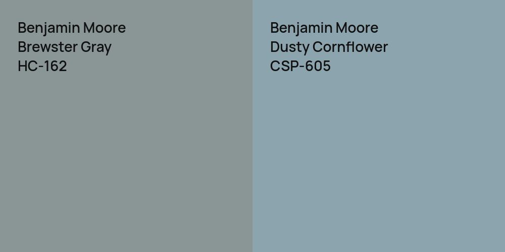 Benjamin Moore Brewster Gray vs. Benjamin Moore Dusty Cornflower