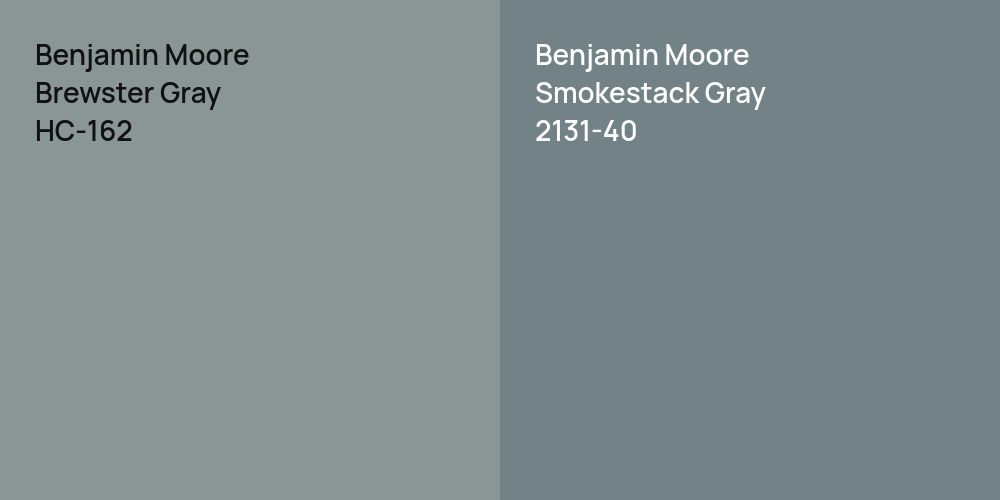 Benjamin Moore Brewster Gray vs. Benjamin Moore Smokestack Gray