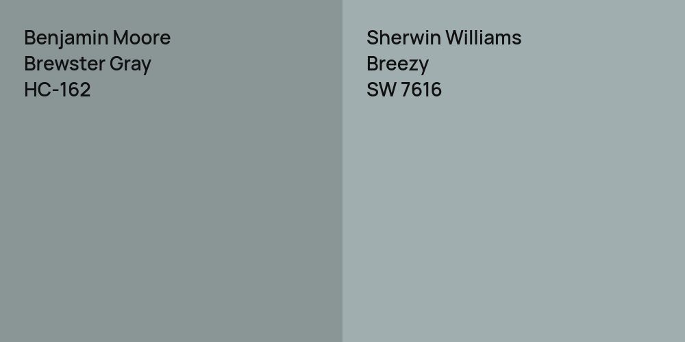 Benjamin Moore Brewster Gray vs. Sherwin Williams Breezy