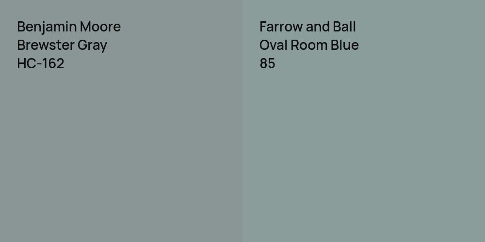 Benjamin Moore Brewster Gray vs. Farrow and Ball Oval Room Blue