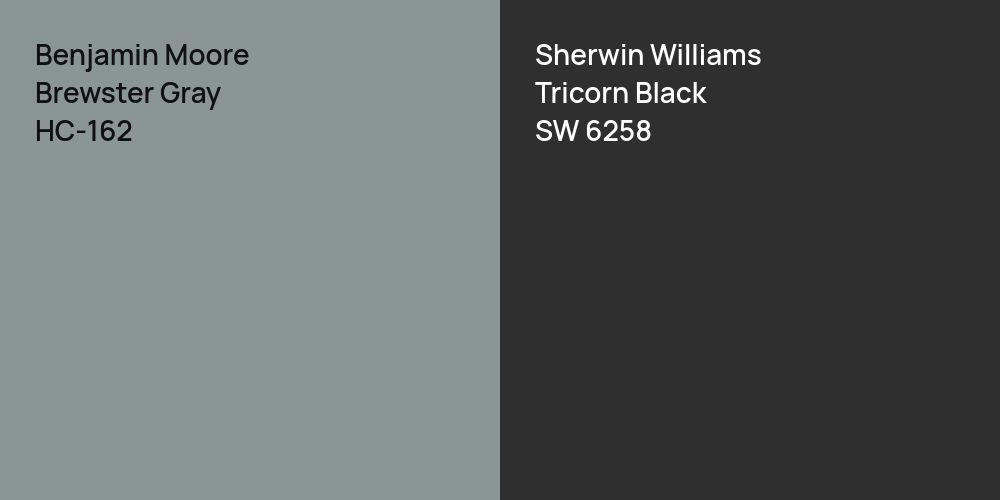 Benjamin Moore Brewster Gray vs. Sherwin Williams Tricorn Black