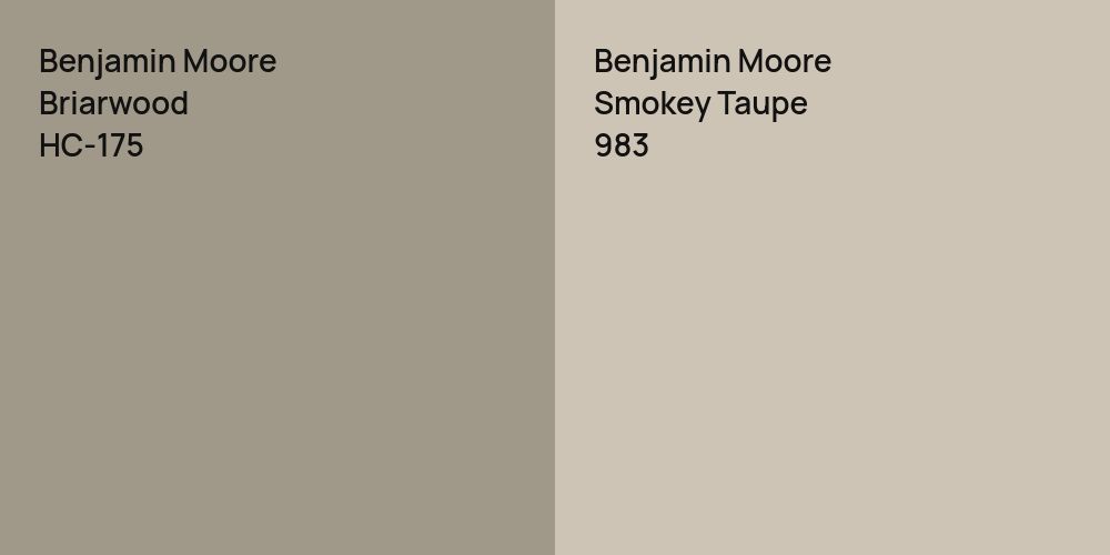 Benjamin Moore Briarwood vs. Benjamin Moore Smokey Taupe