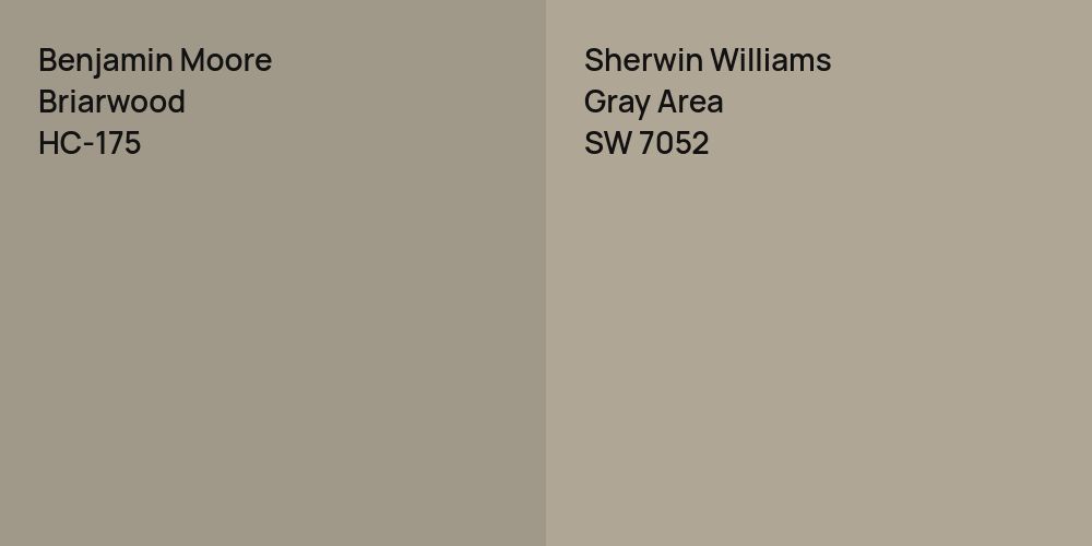 Benjamin Moore Briarwood vs. Sherwin Williams Gray Area